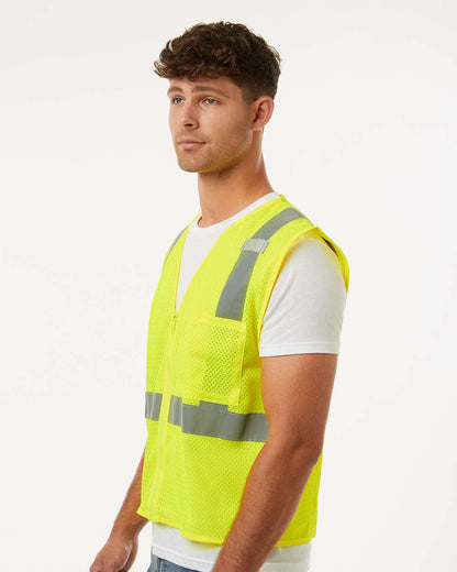 Kishigo Unisex Single Pocket Zipper Mesh Vest 1089-1090 #colormdl_Lime