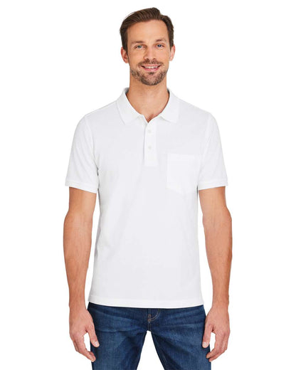 Harriton Men's Valiant Cotton Snag Protect Pocket Polo M205P #colormdl_White