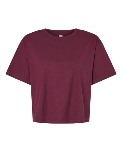 American Apparel Women's Fine Jersey Boxy Tee 102 #color_Burgundy