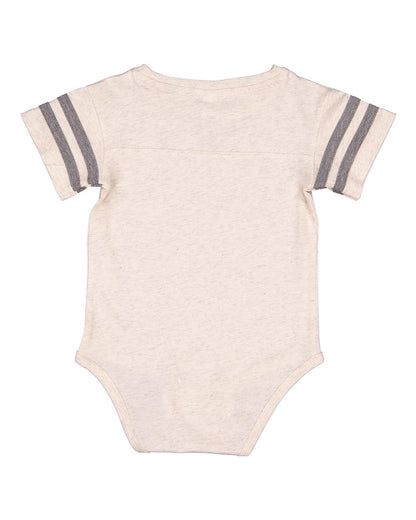 Rabbit Skins Infant Football Fine Jersey Bodysuit 4437 #color_Natural Heather/ Granite Heather