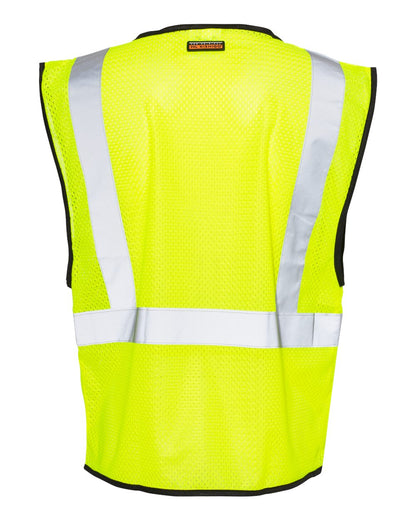 Kishigo Unisex Zippered Mesh Economy Class 2 Vest 1547-1548 #color_Lime