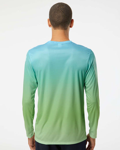Paragon Unisex Barbados Performance Pin Dot Long Sleeve T-Shirt 225 #colormdl_Aqua Blue/ Light Lime