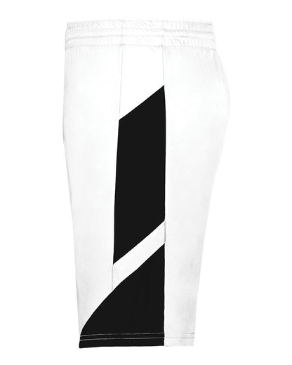 Augusta Sportswear Youth Step-Back Basketball Shorts 1737 #color_White/ Black