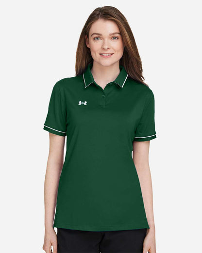 Under Armour Women's Tipped Teams Performance Polo 1376905 #colormdl_Forest Green/ White