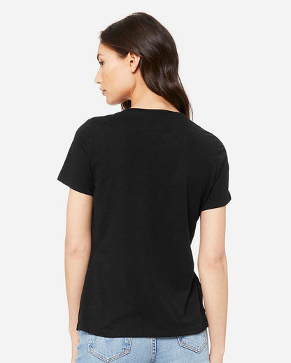 BELLA + CANVAS Women's Relaxed Triblend V-Neck Tee 6415 #colormdl_Solid Black Triblend