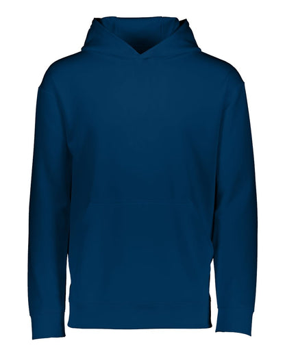 Augusta Sportswear Youth Wicking Fleece Hooded Sweatshirt 5506 #color_Navy