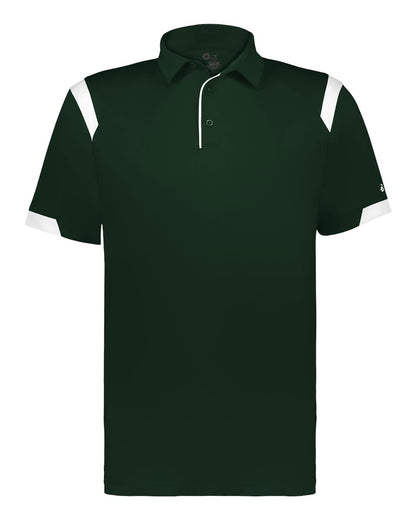 Badger Men's On the Rise Polo 3350 #color_Forest/ White