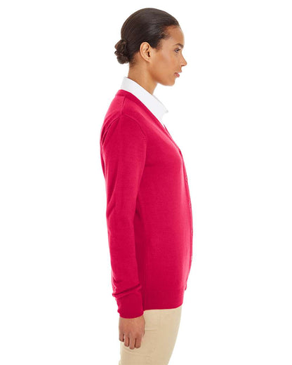 Harriton Women's Pilbloc V-Neck Button Cardigan Sweater M425W #colormdl_Red
