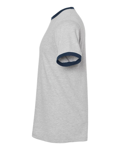 Tultex Fine Jersey Ringer T-Shirt 246 #color_Heather Grey/ Navy