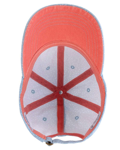 Infinity Her Women's Garment-Washed Fashion Print Cap HATTIE #color_Light Blue/ White Polka Dots