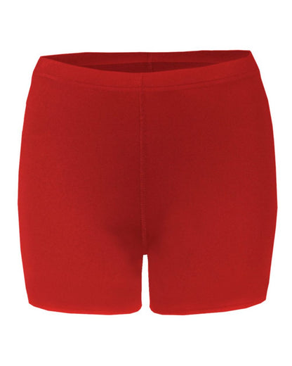 Alleson Athletic Women's Compression 4'' Inseam Shorts 4614 #color_Red