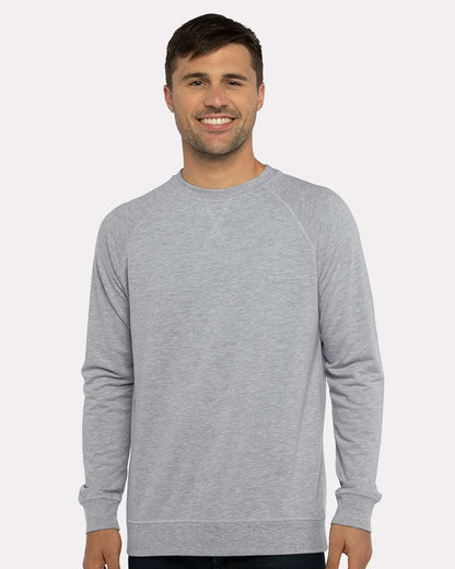 Next Level Laguna Raglan Crewneck Sweatshirt 9000 #colormdl_Heather Grey