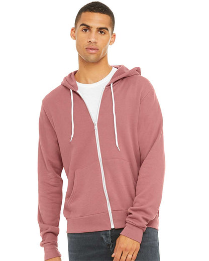 BELLA + CANVAS Sponge Fleece Full-Zip Hoodie 3739 #colormdl_Mauve