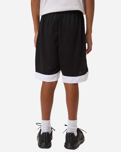 Augusta Sportswear Youth Match-Up Basketball Shorts 6890 #colormdl_Black/ White