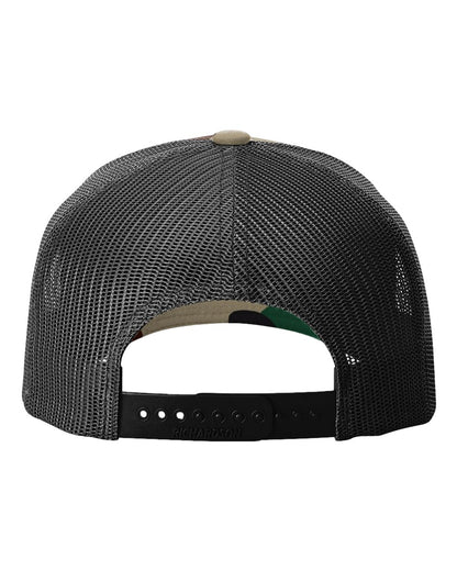 Richardson Five-Panel Printed Trucker Cap 112PFP #color_Green Camo/ Black