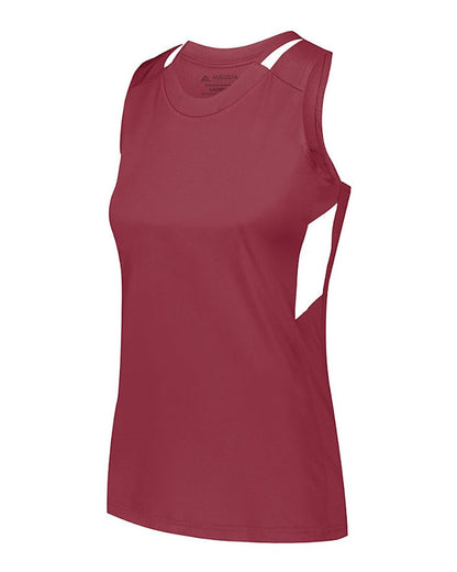 Augusta Sportswear Women's Crossover Tank Top 2436 #color_Maroon/ White