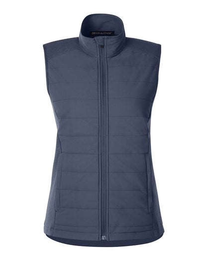 Devon & Jones Women's New Classics® Charleston Hybrid Vest DG706W #color_Navy Melange/ Navy