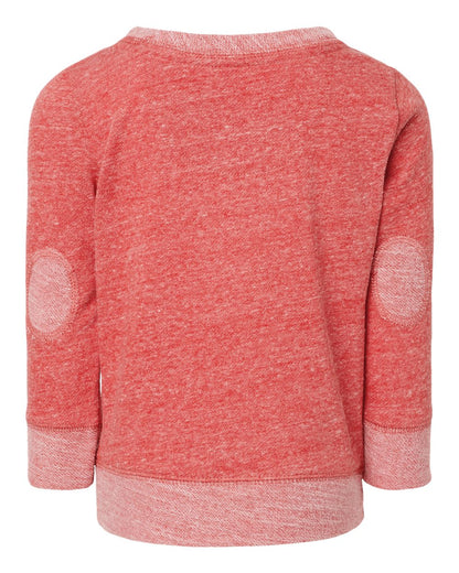 Rabbit Skins Toddler Harborside Mélange French Terry Crewneck Sweatshirt 3379 #color_Red Melange