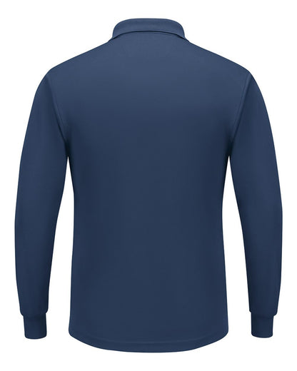 Red Kap Men's Long Sleeve Performance Knit Polo SK6L #color_Navy