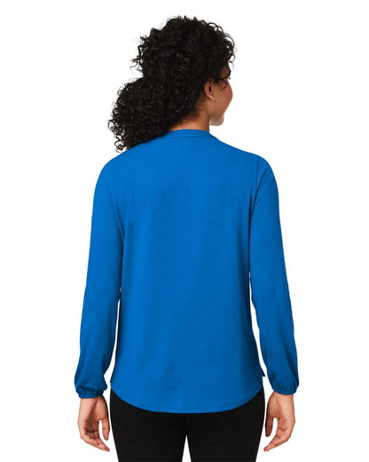 Devon & Jones Women's Raleigh Half-Placket Knit Top DP122W #colormdl_French Blue