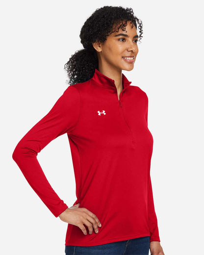 Under Armour Women's Team Tech™ Half-Zip Pullover 1376862 #colormdl_Red/ White