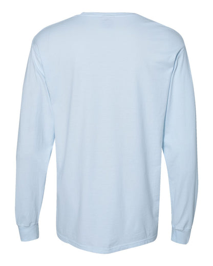 ComfortWash by Hanes Garment-Dyed Long Sleeve T-Shirt With a Pocket GDH250 #color_Soothing Blue