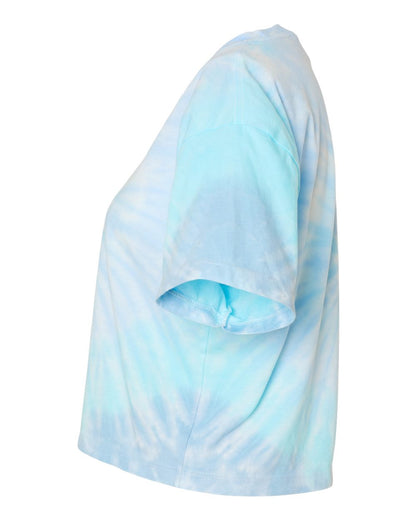 Colortone Women's Tie-Dyed Crop T-Shirt 1050 #color_Lagoon