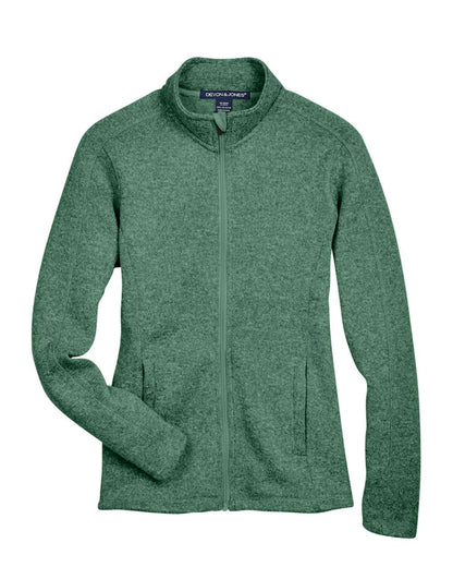 Devon & Jones Women's Bristol Full-Zip Sweater Fleece Jacket DG793W #color_Forest Heather