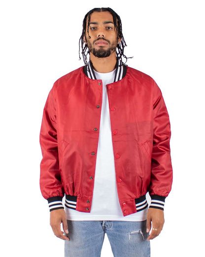 Shaka Wear Men's Varsity Bomber Jacket SHVBJ #colormdl_Red