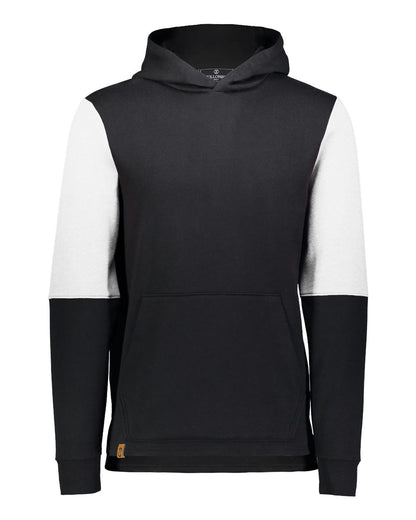 Holloway Youth All-American Team Fleece Colorblocked Hooded Sweatshirt 222681 #color_Black/ White