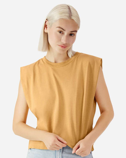 American Apparel Women's Garment-Dyed Heavyweight Muscle Tee 307GD #colormdl_Faded Mustard