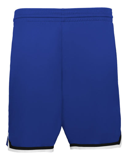 Alleson Athletic Youth Retro Basketball Shorts A54000 #color_Royal/ Black/ White
