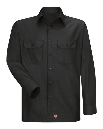 Red Kap Men's Tall Ripstop Long Sleeve Shirt SY50T #color_Black