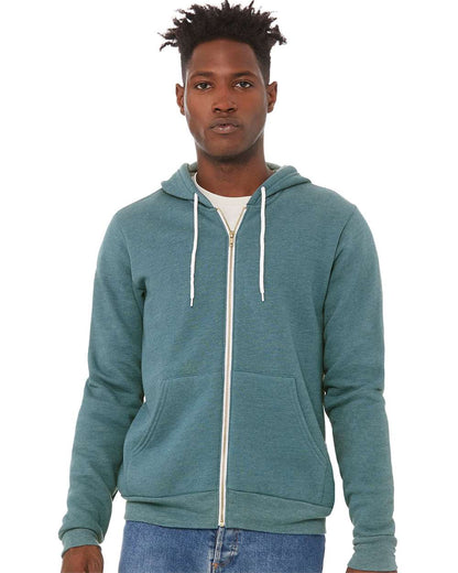 BELLA + CANVAS Sponge Fleece Full-Zip Hoodie 3739 #colormdl_Heather Deep Teal