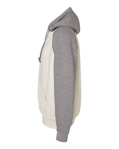 J. America Men's Vintage Heather Hooded Sweatshirt 8885 #color_Oatmeal Heather/ Smoke Heather