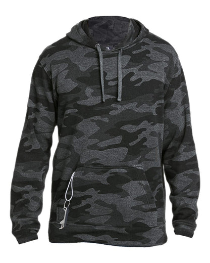 J. America Men's Tailgate Hooded Sweatshirt 8815 #color_Black Camo Heather