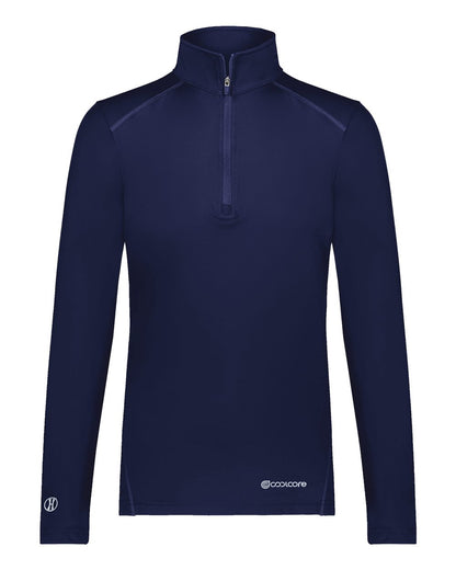 Holloway Women's CoolCore® Quarter-Zip Pullover 222340 #color_Navy