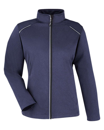 CORE365 Women's Techno Lite Three-Layer Knit Tech-Shell CE708W #color_Classic Navy Heather