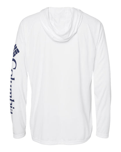 Columbia Unisex PFG Terminal Tackle™ Hooded Long Sleeve T-Shirt 212482 #color_White/ Nightshade