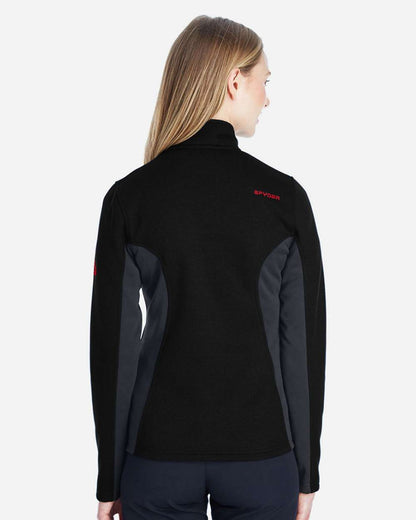 Spyder Women's Constant Full-Zip Sweater Fleece Jacket 187335 #colormdl_Black/ Polar/ Red