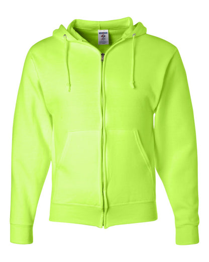JERZEES Unisex NuBlend® Full-Zip Hooded Sweatshirt 993MR #color_Safety Green