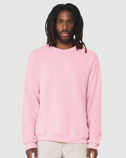 BELLA + CANVAS Sponge Fleece Raglan Crewneck Sweatshirt 3901 #colormdl_Pink