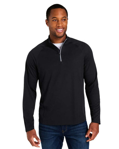 CORE365 Men's Origin Performance Pique Quarter-Zip Pullover CE418 #colormdl_Black/ Carbon