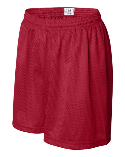 Badger Women's Pro Mesh 5" Shorts with Solid Liner 7216 #color_Red