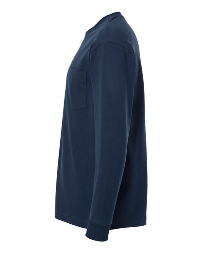 American Apparel Unisex Super Heavyweight Long Sleeve Pocket Tee 9410 #color_Sea Blue