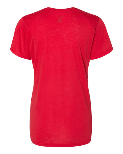 Badger Women’s Triblend Performance V-Neck Short Sleeve T-Shirt 4962 #color_Red Heather