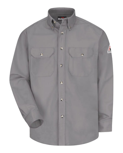 Bulwark Men's Tall Dress Uniform Shirt - Excel FR ComforTouch - 7 oz. SLU2T #color_Silver Grey