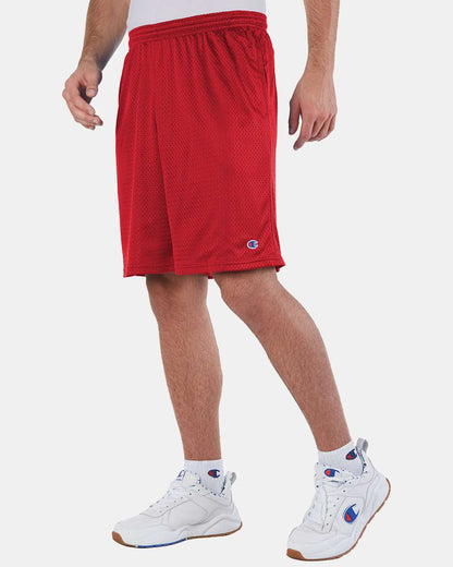 Champion Unisex Polyester Mesh 9" Shorts with Pockets S162 #colormdl_Scarlet
