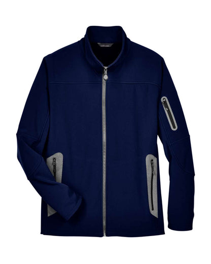 North End Men's Three Layer Fleece Bonded Shell Technical Jacket 88138 #color_Classic Navy