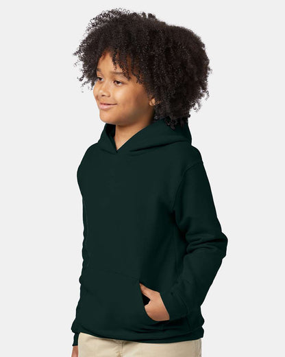 Hanes Youth EcoSmart® Hooded Sweatshirt P473 #colormdl_Deep Forest